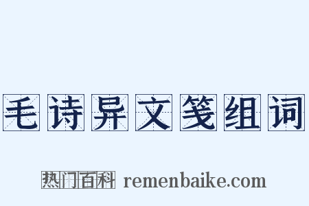 毛诗异文笺组词是什么意思的图片